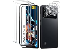 Liilaa Protector de Pantalla para Xiaomi Poco X5 Pro 5G, 3 Piezas Cristal Templado y 3 Piezas Protector de Lente de Cámara, Anti Arañazos Dureza 9H Vidrio Templado