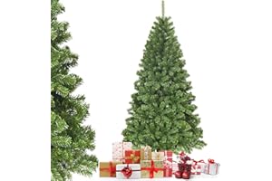 COSTWAY Sapin de Noël Artificiel 180 cm, 928 Branches en PVC, Arbre de Noël Vert, Support Métallique et Pliable, Sapin de Noel pour Maison Bureau Magasin Hôtel