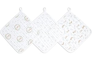 aden + anais™ Essentials Baumwoll-Musselin-Waschlappen-Set sblushing Bunnies in 3er-Packung