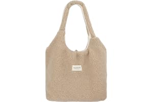 MEGAUK Damen Plüschhandtaschen Flauschige Tasche Plüsch Umhängetasche Cartoon Shopper Schultertasche Tote Bag für Uni Arbeit Schule