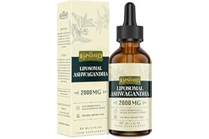 RAPSDAYCI 2000mg Liposomal Ashwagandha Liquid Drops, Pure High Strength Ashwagandha Root Extract with 7% Withanolides, 5X Concentration, Absorbed Faster Than Capsules, 60ml (Pack of 1)