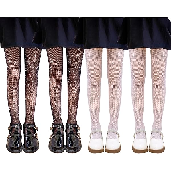 Calze Brillantini Calze A Rete Glitterate Per Bambine Pezzi