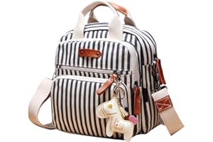 LCY Quality Canvas Designer Organiser Mini Multifunctional Baby Nappy Changing Bag Tote Messenger Backpack Stripes, stripes, Unit size