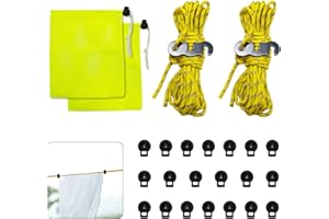 Pumuky Wäscheleine für Reisen,Camping,flexibel und rutschfest,für Badezimmer,Waschküche,Garten oder Reisen(Gelb)