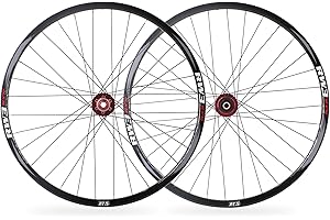 RNINGO RXR Cycling Mountain Bike Wheelset 26/27.5/29 inch, Disc Brake Aluminum Alloy 32H for MTB Wheels,8-11speed Casstte Hubs (Red, 27.5 inch)