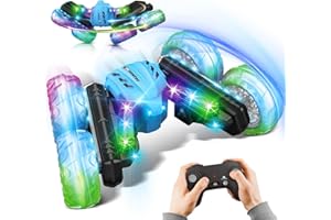 HOMHOU Remote Control Stunt Car, 360 Rotating Remote Control Car with Light Display Text and 2.4ghz, Stunt Car with Automatic Demonstration Function and Suitable for Gifts to Boys or Girls
