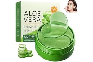 CHENDUORAN 60 PCS Parches Ojos Bolsas y Ojeras,Aloe Vera Mascarilla de Colageno,Antiojeras Parches Ojeras,Hidratante Anti Edad,y Hacer Que La Piel De Los Ojos Esté Firme