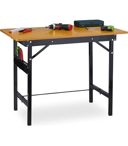 Table De Travail Pliable Wiltec - 100x60cm - Capacité 150kg - Avec Règle Et Rapporteur - Pour Bricolage