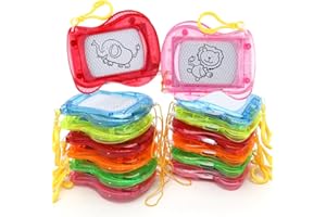 Fouvin 12 Pezzi Mini tavolo da disegno magnetico per bambini, Mini Lavagna Magica per Bambini con portachiavi, Lavagnetta Magica Cancellabili, Giocattolo Educativo e Regalo per Bambini