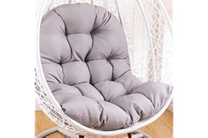 YUWANGG Cuscino per sedia a forma di uovo,Cuscino per poltrona sospesa,cuscino per sedia in rattan,cuscino integrato,Varie opzioni di colore,Adatto per giardini esterni, altalene interne, divani（120*80cm）