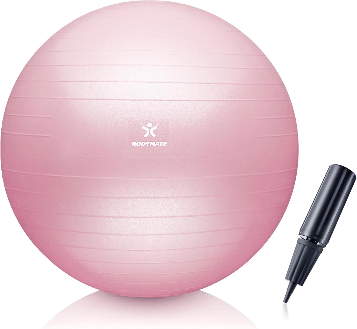 BODYMATE Pelota de Ejercicio para Fitnes con Sistema antirreventones | con bombín | Bola de Yoga Pilates y Ejercicio | Balón para Sentarse | Balon de Ejercicio para Fitness