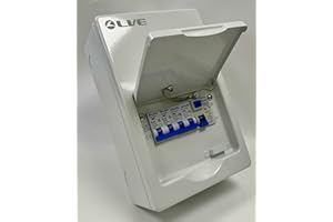 TEW LIVE 4 Way Metal Consumer Unit, 6 Module, 63A 30mA RCD, 1x6A, 1x16A, 2x32A MCBs