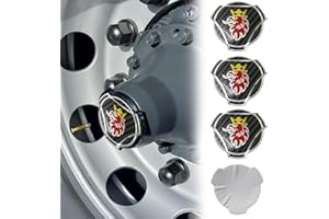 FORTEN KINGDOM 4 adesivi Griffin in alluminio per cerchioni di camion Scania coprimozzo coprimozzo emblema adesivo (strisce di carbonio)