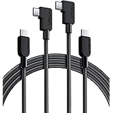Anker USB C Cable Right Angle 240W, Pack 2, USB C to USB C | 90 Degree Braided Cable 6 Feet for iPhone 18 pro Max 17 16 15, S