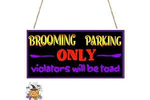 YALIYU Hanging Halloween Decorations, Wooden Black Sign Gifts Haunted, Yellow Orange Purple Word Decorations, Halloween House Decor for Gifts, Child Friends Kids Adults Halloween Party Supplies