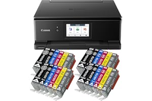 IC-Office TS8750 Inkjet Multifunction Printer 3-in-1 (Print, Copy, Scan, SD Card, Duplex, Wi-Fi, AirPrint) Black + 24 XXL Ink Cartridges