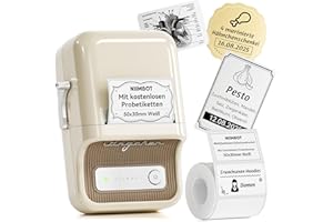 ‎NIIMBOT NIIMBOT Etikettendrucker B21, Selbstklebendes Etikettiergerät Bluetooth Beschriftungsgerät Sticker Drucker Label Printer für Lernen, Studiennotizen, Bilderdruck, Scrapbooking, enthält 230 Etiketten