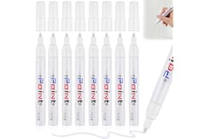 AILVOR 8pcs Grout Pen White, Tile Grout Pen, Grout Reviver Pen 3ml x 8, Tile Paint Marker 2mm Tip for Restoring Tile Grout Joints Bathroom Kitchen Wall Floor