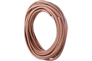 KONMAY 4.5 Meters 5.0mm Natural Round Real Leather Cord for Jewellery Making and Crafting