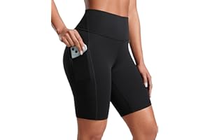 CRZ YOGA Women's Butterluxe 5''/8" Gym Yoga Shorts with Pockets - High Waisted Tummy Control Running Workout Leggings