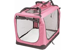 Petbarn Portable Soft Fabric Pet Carrier Folding Dog Cat Puppy Travel Transport Bag (Medium, Pink)