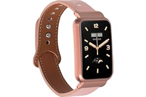 kwmobile Pasek do zegarka z prawdziwej skóry, kompatybilny z Xiaomi Mi Band 7 Pro, tracker fitness, zapasowy sportowy pasek na nadgarstek z zapięciem