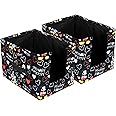 Kuber Industries Disney Mickey Print Flodable Storage Box For Toys|Storage Box For Clothes|Drawer Storage and Cloth Organizer|Closet Organizer For Wardrobe|Pack of 2 (Black, Fabric)