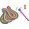 400 Quilling Paper Strips And Needle(5Mm, 3Mm) For Art And Craft Work, Jewellery Making, Multicolor