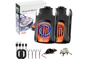 ‎ELEZENIOC Elezenioc 2 Stück Marderschreck Auto (2025 Upgrade) – 3-in-1 Ultraschall (20-50kHz) & Blitzlicht Abwehr | Mobiler Marderschutz per USB-C für Auto, Dachboden, Haus