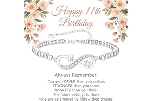 KLIFOWDY 8th 9th 10th 11th 12th 13th 16th 18th 21st Birthday Gifts for Girls S925 Sterling Silver Infinity Bracelet for Girls Jewelry Gifts for Sister Daughter Granddaughter