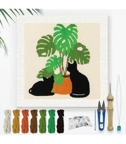 DOODLREAM Ponsnaald Borduurset – Aardbeien In Fruitmand, Complete Set Voor Beginners Met Frame, Garen, Naald En Patroon, 24 Cm Groot, Leuk Cadeau Voor Creatieve Avonden