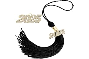 YCLEKIQA Graduation Gifts for Her Tassel Cap Decorations Tassel Pendant Class 2025 Custom Diamond Memorial leavers School University Primary Students (black)