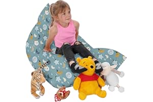 ‎DREAMROOTS DreamRoots Kuscheltier Aufbewahrung 100x150 cm- Sitzsack Kinder ohne Füllung Samt Stoff 300g/m2 - Sitzsack Kinderzimmer - Stofftier Aufbewahrung - Kuscheltiere Aufbewahrung