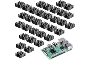 NOTHERS GZkushi 40 Stück Schwarze Heatsink, Aluminium Kühlkörper Thermo-Klebepad Kühler für Kühlen Kleiner Integrierter Schaltkreise, 7 × 14 × 14mm
