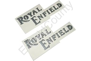 AEspares Fuel Tank Logo Badge Emblem Monogram Silver Pair For Royal Enfield Bullet