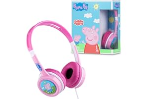 Peppa Pig Auriculares Infantiles para Niñas, Cascos Musica Niños, Auriculares Diadema con Cable Niña, Rosa