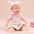 IVITA Mini Full Body Silicone Reborn Baby Doll - Newborn Girl, Handmade Soft Real (WG1576-15.5cm-113g)