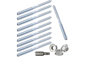 HYRYC Vite a Doppia Estremità Vite a Doppio Filetto Bulloni a Doppia Testa 10pcs Bullone di Collegamento Doppio con Dadi di Bloccaggio per Collega Il Legno Ristrutturazione Casa (M8*80)