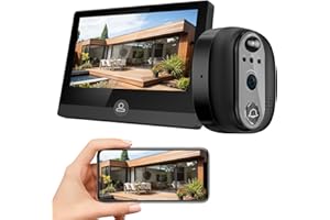 Jeatone Spioncino Digitale Wifi,Spioncino Elettronico con Monitor 4,3" Pollici,Occhiello Porta con Telecamera,Visione Notturna,Rilevamento Movimento PIR, Audio Bidirezionale,158 °Grande Angolo