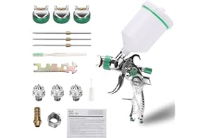 ‎YAKIMZ Yakimz HVLP Lackierpistole Spritzpistole Set,Sprühpistole mit 1,4mm 1,7mm 2,0mm Edelstahldüs und 600 cc Becher,Profi Farbsprühsystem Spraypistole