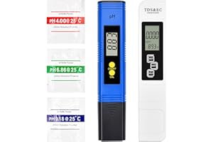 ECHOBUY 4 in 1 Misuratore e PH Piscina EC TDS Temperatura Tester PH Meter Digitale 0,01 Alta Precisione 0.00-14.00 pH per Acquari Piscina Acqua Potabile(blu&Bianco)