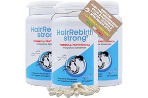 HAIRREBIRTH STRONG HAIR REBIRTH STRONG * 270 capsule * la Migliore Cura per i Capelli * Nuova Etichetta * Formula Tricologica: Cheratina Biotina Cistina Calcio D Vitamina B * Blocca la Caduta e fa Ricrescere i Capelli