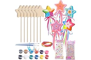 Betensh 12 Stück Prinzessin Zauberstab Bastelset, Holz Bsteln Kindergeburtstag, DIY Stern Zauberstab Kinder, DIY Zauberstab Glitzer, Zauberstab Mädchen Feenstab für Partydekoration Rollenspiel