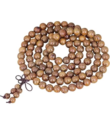 Bracelet Ou Collier Mâlâ Tibétain En Perles De Bois De Santal Vert 8mm - Artisanat Unisexe