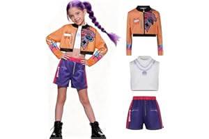 LYNBLY Disfraz De Cazador De Demonios Para Niñas, 3 Piezas Costume Anime Cosplay, K Pop Cosplay Disfraz para niños, para Cosplay, Halloween, Carnaval, Fiesta y Cumpleaños