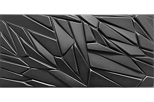 ‎DECCART DECCART - Wandpaneele 100x50 cm - Panel wand - Paneele - Wandverkleidung Innen Deckenverkleidung Wandplatten aus Polystyrol 3d Wall Panels Steinoptik - Rock Schwarz - 16 Stück (8 m²)