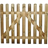 Cancello Da Giardino In Legno Di Pino Impregnato 100x100 Cm - Design Ad Arco, Robusto E Resistente Alle Intemperie