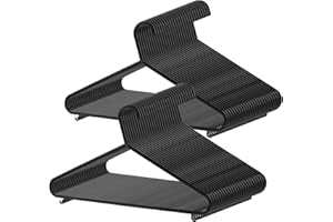 ‎GRANDMA SHARK GRANDMA SHARK 50 Stück Schwarze Kunststoff-Kleiderbügel für Erwachsene, platzsparende Kleiderbügel mit Haken für Hosenträger, Anzüge, Oberbekleidung