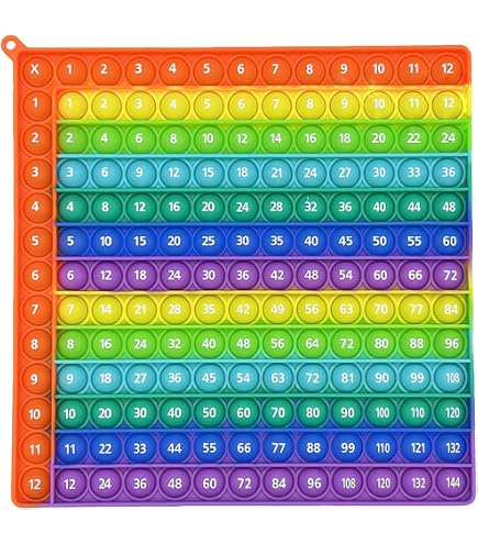 Push Bubbles 2 En 1 – Mesa De Multiplicación Y Suma En Silicona, Juguete Antiestrés De 20x20 Cm Para Niños Y Adultos