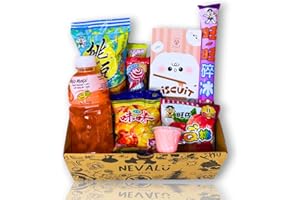NEVALU Japo Box NEVALÜ. Caja de Productos Asiaticos para Regalar. Snacks, Bebidas, Golosinas y Galletas. Delicias Asiaticas.